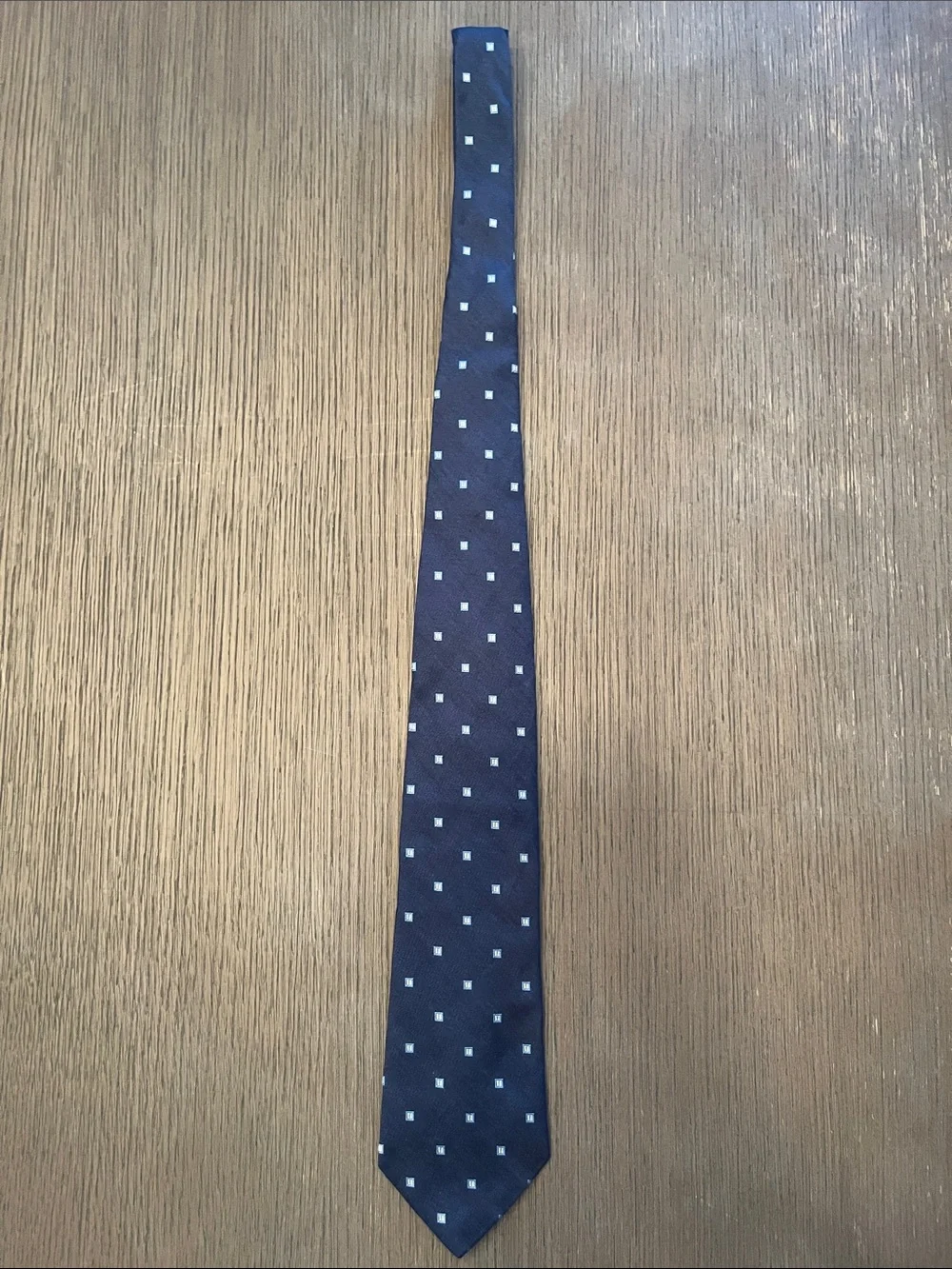 Brooks Brothers Makers Navy Tie with White Square.